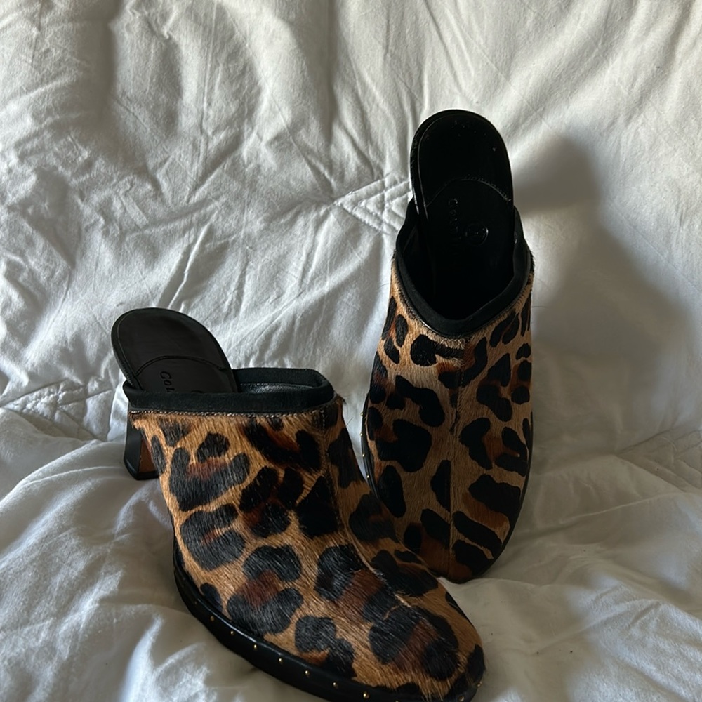 Cole Haan Leopard Print Mules